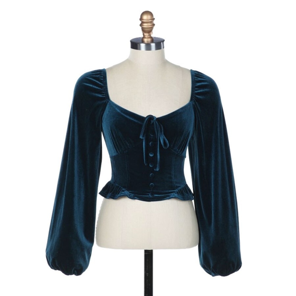 Blu Pepper Black Velvet Blouse